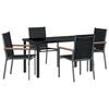 vidaXL Conjunto de Comedor de Jard&iacute;n 5 uds. Negro