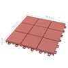 vidaXL Tile de Decking 10 pcs Rojo 30,5 x 30,5 x 2,2 cm Polipropileno