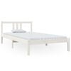 vidaXL Estructura de cama sin colch&oacute;n madera maciza blanco 100x200 cm