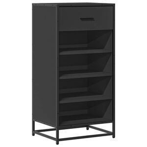 vidaXL Zapatero de madera de ingenier&iacute;a negro 48x38x97,5 cm