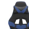 vidaXL Silla gaming con reposapi&eacute;s cuero sint&eacute;tico negro azul