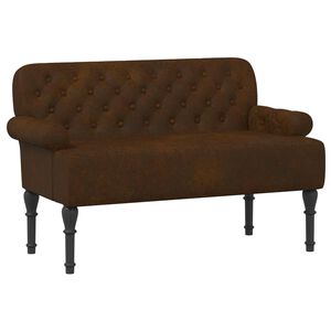vidaXL Sof&aacute; amoroso con botones acolchados Marr&oacute;n 120 x 65 x 78 cm