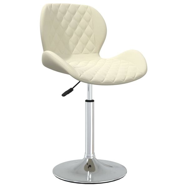 vidaXL Sillas de comedor giratorias 4 unidades terciopelo color crema