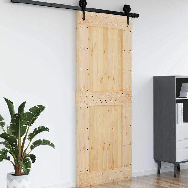 vidaXL Puerta NARVIK Natural 90 x 210 cm Madera de Pino S&oacute;lido