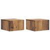 vidaXL Mesita de Noche de Pared 2 uds. Madera envejecida