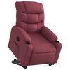 vidaXL Sillón eléctrico reclinable elevable de tela rojo tinto