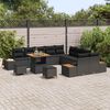 vidaXL Conjunto de sof&aacute;s de jard&iacute;n con coj&iacute;n 13 pcs Negro Polirat&aacute;n
