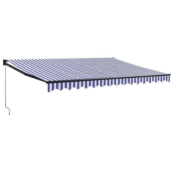 vidaXL Toldo retr&aacute;ctil aluminio y tela azul y blanco 4x3 m