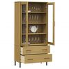 vidaXL Librer&iacute;a patas de metal OSLO madera maciza marr&oacute;n 85x35x172,5cm