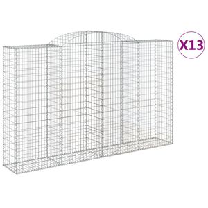 vidaXL Cestas de gaviones 13 uds forma de arco hierro 300x50x180/200cm