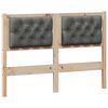 vidaXL Cabecero Otro Negro y gris oscuro 120 cm Madera maciza de pino