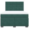 vidaXL Cama box spring con colchón terciopelo verde oscuro 140x190 cm