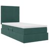vidaXL Cama con almacenamiento y colch&oacute;n Verde oscuro 100 x 200 cm