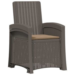 vidaXL Sill&oacute;n de jard&iacute;n reclinable imitaci&oacute;n rat&aacute;n Gris Claro y Taupe