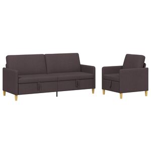 vidaXL Juego de Sof&aacute;s con Almacenamiento 2 uds. Marr&oacute;n Oscuro