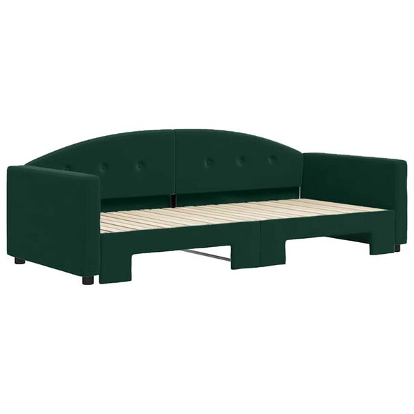 vidaXL Sof&aacute; cama nido terciopelo verde oscuro 90x200 cm