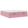 vidaXL Estructura de cama otomana colchones terciopelo rosa 200x200cm