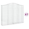 vidaXL Cestas gaviones 7 uds forma de arco hierro 200x30x160/180 cm