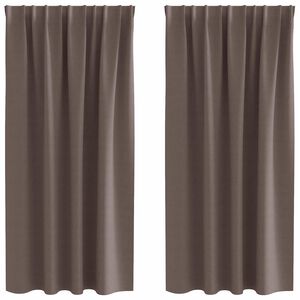 vidaXL Cortinas Opacas con Anillas 2 pcs Marr&oacute;n Oscuro 175 x 140 cm