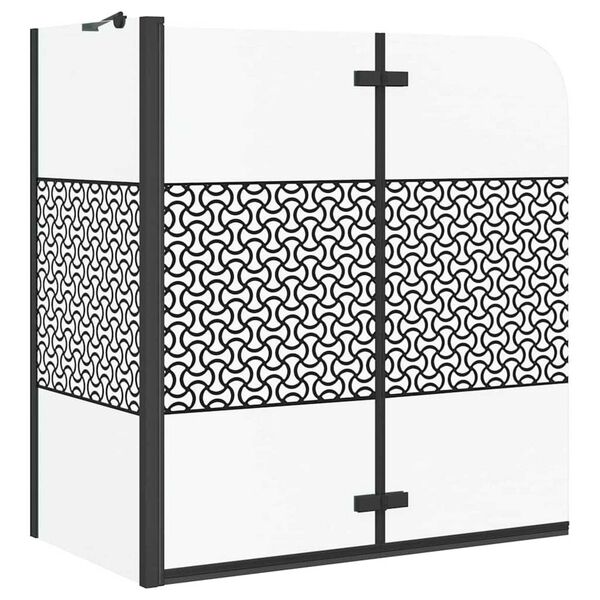 vidaXL Enclosure para baño Geométrico Manual Negro 120 x 67 x 129 cm