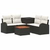 vidaXL Juego de Sof&aacute; 6 uds. Negro y Blanco Crema