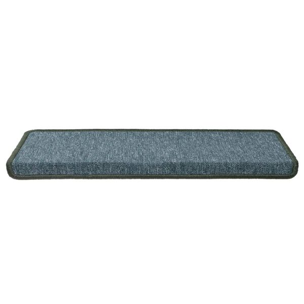 vidaXL Alfombrillas para escaleras 15 unidades 65x21x4 cm Verde oscuro Borde rectangular