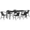 vidaXL Conjunto de Comedor de Jard&iacute;n 7 pcs Negro