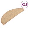 vidaXL Felpudos para escaleras 15 uds 65x21x4 cm Marrón claro Semicircular Grande