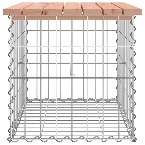 vidaXL Banco de jardín diseño gaviones madera abeto Douglas 63x44x42cm