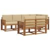 vidaXL Conjunto de sof&aacute;s de exterior con coj&iacute;n 7 pcs Natural y Beige