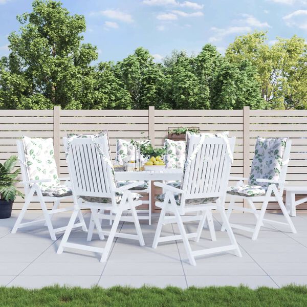 vidaXL Cojines silla respaldo alto 6 uds tela Oxford estampado hojas