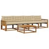 vidaXL Conjunto de sof&aacute;s de exterior 5 uds. Natural y Beige