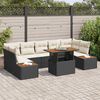 vidaXL Conjunto de Comedor de Jard&iacute;n con coj&iacute;n 8 pcs Negro y Beige