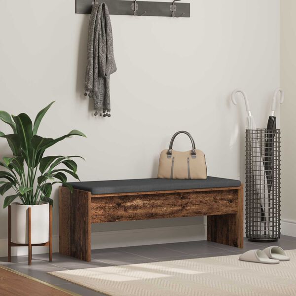 vidaXL Banco de entrada con coj&iacute;n Madera vieja 103 x 38 x 40 cm