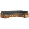 vidaXL Conjunto de sof&aacute;s de exterior 8 uds. Natural y Antracita