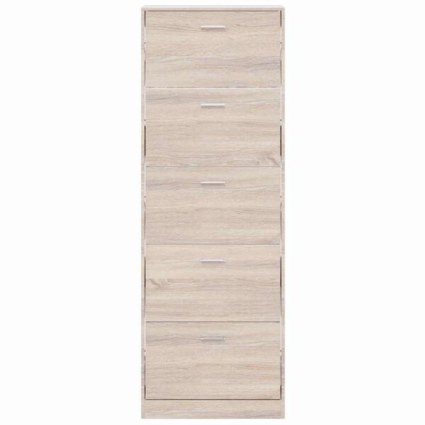 vidaXL Mueble zapatero color roble con 5 compartimentos
