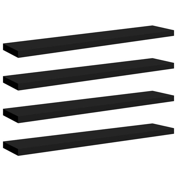vidaXL Estantes flotantes de pared 4 uds MDF negro 120x23,5x3,8cm