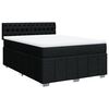 vidaXL Cama box spring con colch&oacute;n tela negro 140x190 cm