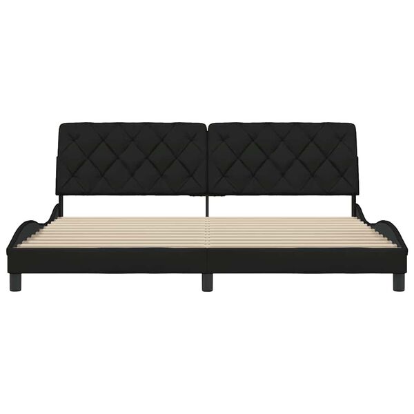 vidaXL Estructura de cama sin colch&oacute;n tela negro 200x200 cm