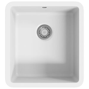 vidaXL Fregadero de cocina con un seno granito blanco