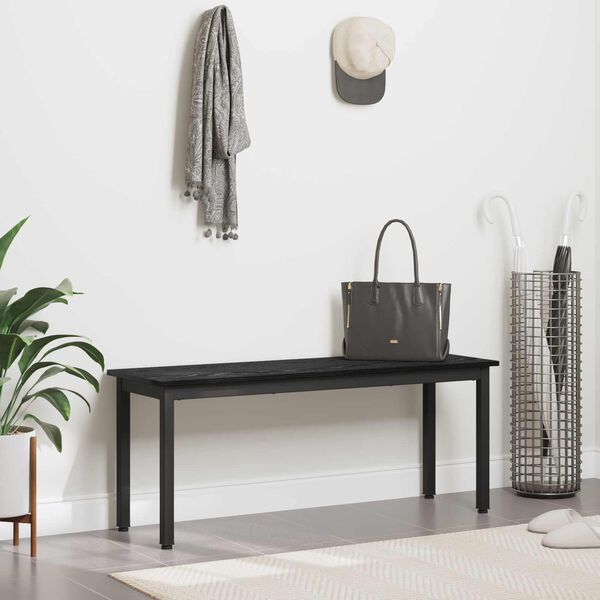 vidaXL Banco Roble Negro 110 x 35 x 45 cm Madera de ingenier&iacute;a