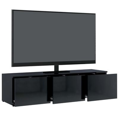 vidaXL Mueble TV madera contrachapada negro brillante 120x34x30 cm