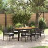 vidaXL Conjunto de Comedor de Jard&iacute;n 7 pcs Negro rat&aacute;n sint&eacute;tico