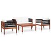 vidaXL Juego de muebles de jard&iacute;n 4 piezas madera maciza de acacia