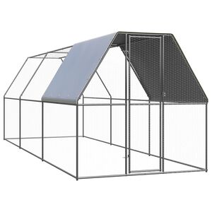 vidaXL Jaula gallinero de exterior de acero galvanizado 2x6x2 m