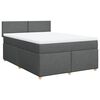 vidaXL Cama box spring con colch&oacute;n tela gris oscuro 140x200 cm