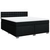 vidaXL Cama box spring con colch&oacute;n tela negro 180x200 cm