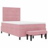 vidaXL Cama tipo Box Spring con colch&oacute;n Rosa 120 x 200 cm Terciopelo