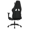 vidaXL Silla gaming con reposapi&eacute;s cuero sint&eacute;tico negro blanco