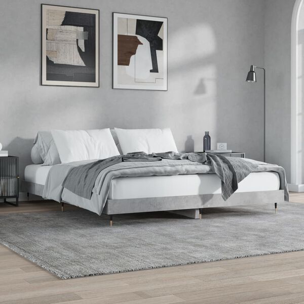 vidaXL Estructura de cama madera de ingenier&iacute;a gris hormig&oacute;n 200x200cm